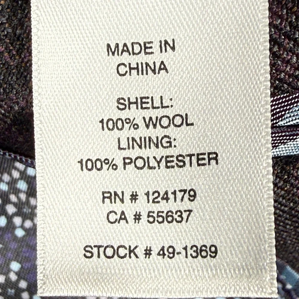 Johnston & Murphy Plaid Blazer Sport Coat Mens M Burgundy‎ 100% Wool 2-Button